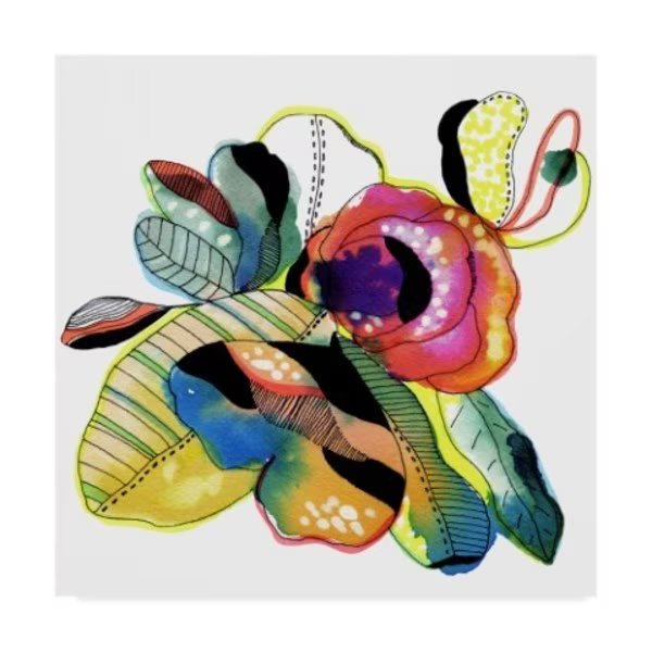 Cayena Blanca 'Organic Flower' Canvas Art, 24x24, Trademark Fine Art, Mfr#: ALI39673-C2424GG